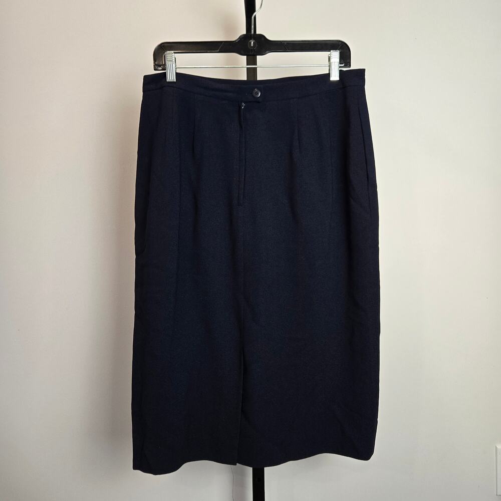 Vintage‎ Christian Dior 1980s Suit Set Blazer Jacket Skirt Navy Blue Plus 14 - Picture 8 of 12